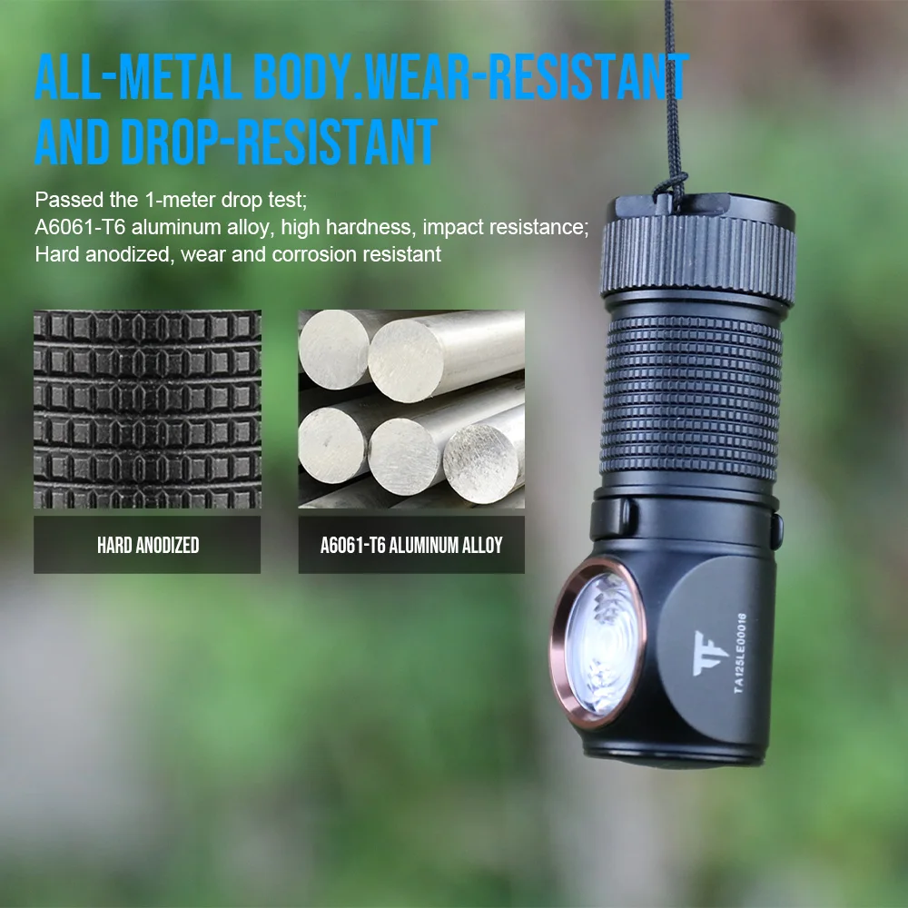 Trustfire MT16 LED Headlamps 1000LM Type-C Rechargeable 18350 Battery EDC Angle Head Flashlights MVP Optics with Magnet Tail