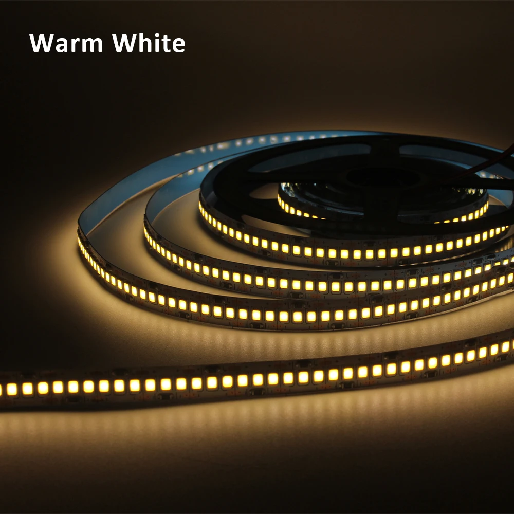 12V 24V SMD 2835 LED Strip Lights 5M 240Leds/m Warm Cool Natural White Bright Flexible Tape Lamp for Kitchen Room Decoration