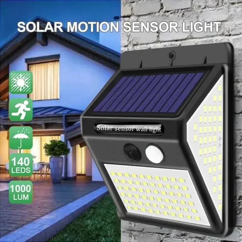 Hot Sale 144 LED Solar Light Wireless PIR Motion Sensor Waterproof Wall Lamp Solar Powered Sunlight Street Lamp Garden Decor