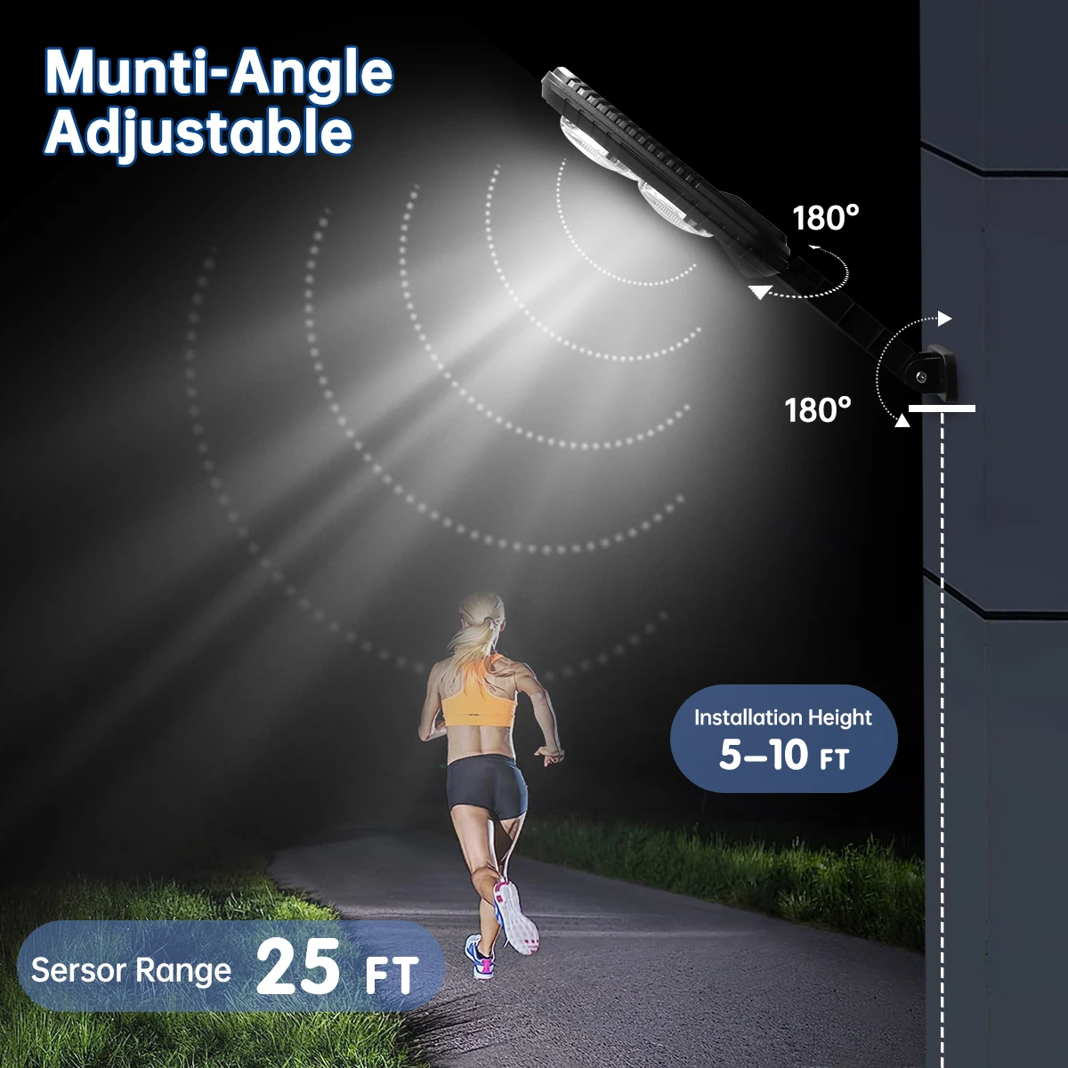 100/200led Solar Street Light IP65 Waterproof Solar Outdoor Motion Sensor Lights Solar Wall Light with Remote for Garden Yard