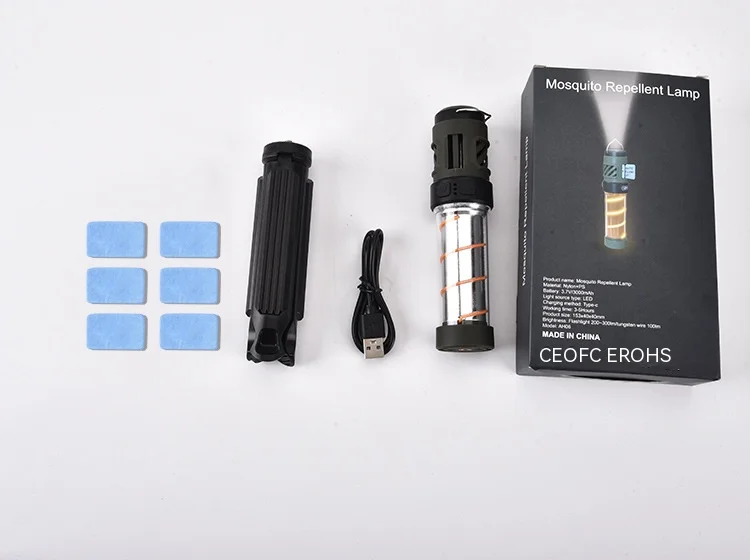 Mosquito Killer Lamp Portable Lantern Camping Tent Mosquito Repellent Large Capacity Lighting Flashlight With Triangle Bracket