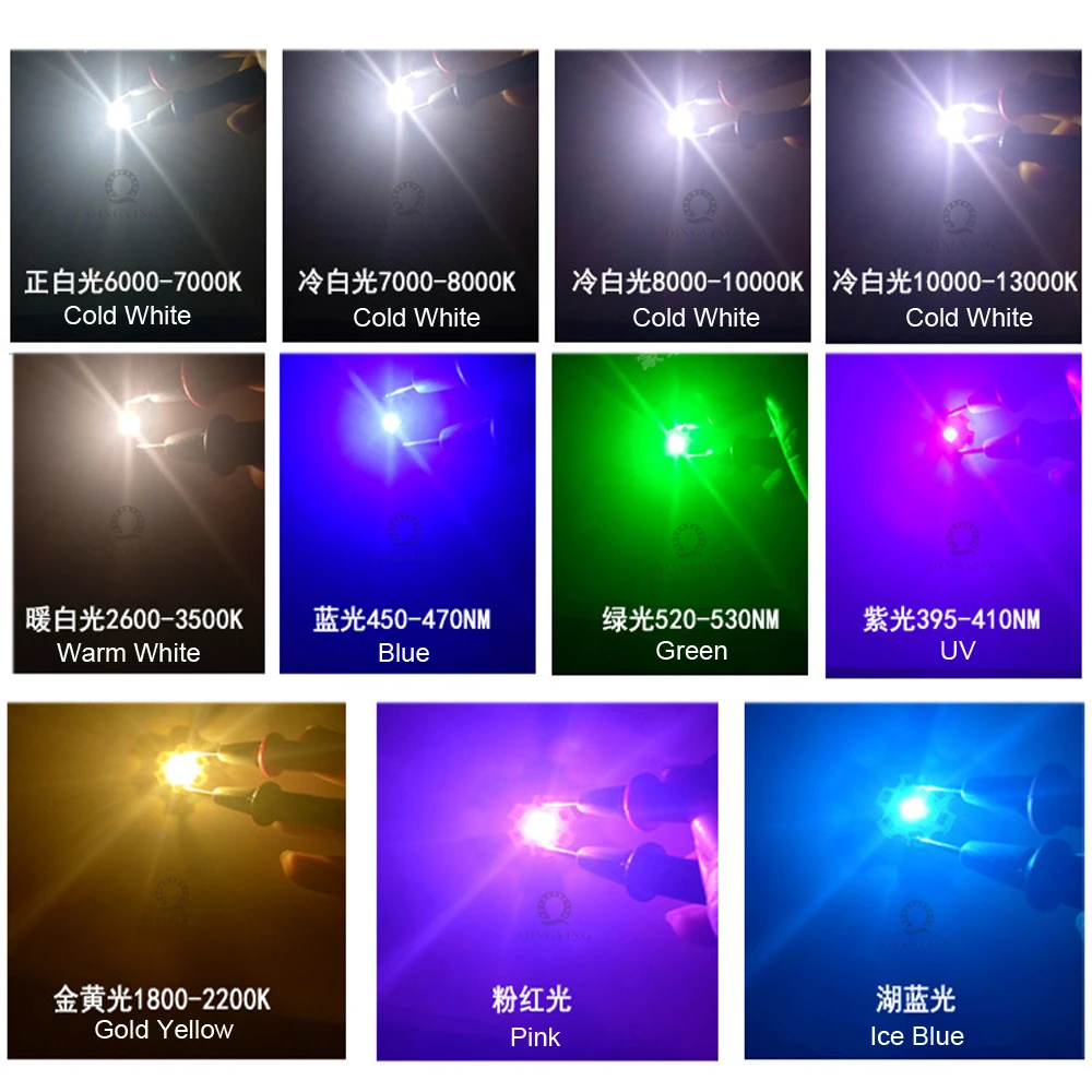 High Power LED 5W-10W 5050 XLM T6 5050-L2 3-3.7V Warm Neutral Cold White Red Green Blue UV Purple Chip Diodes Flashlights Part