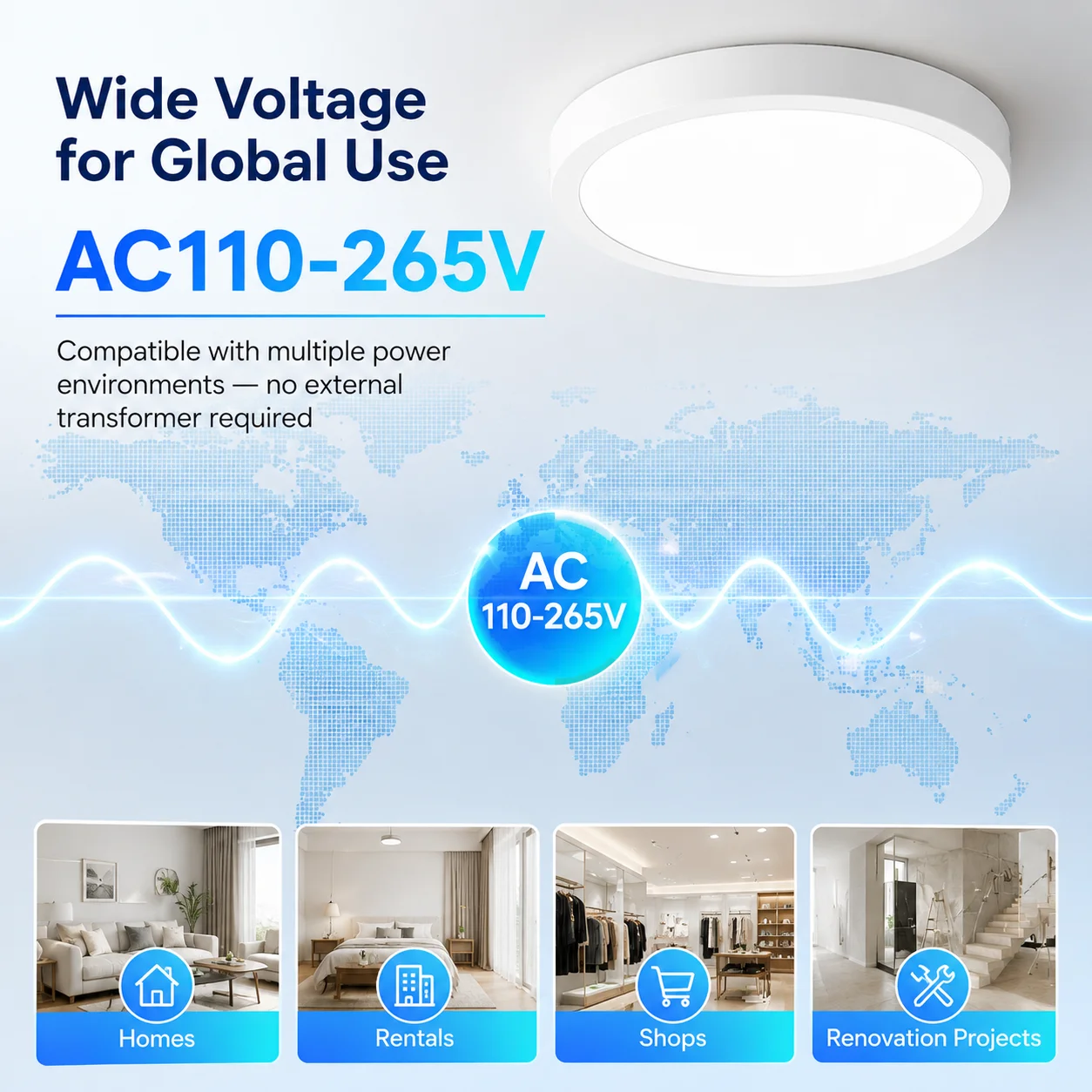 Led Ceiling Lamp 110-265V Ultra Thin Panel Led Light for Living Room Bedroom Indoor Lighting 20W 30W Square Round Ceiling Lights