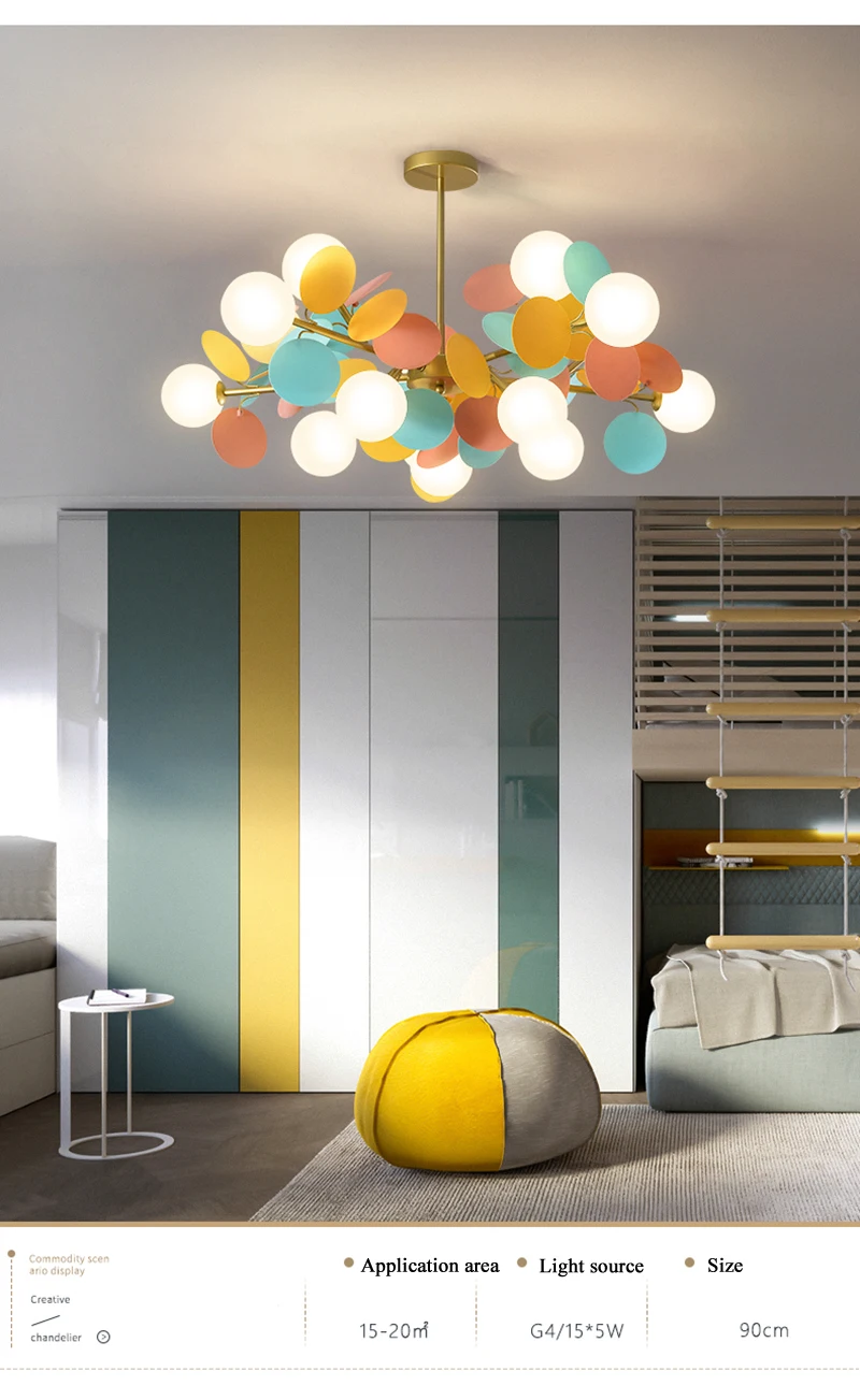 Modern Led Chandeliers Colourful Branch Chandelier for Bedroom Living Room Hanging Lamps Lustre Luxury Ceiling Light