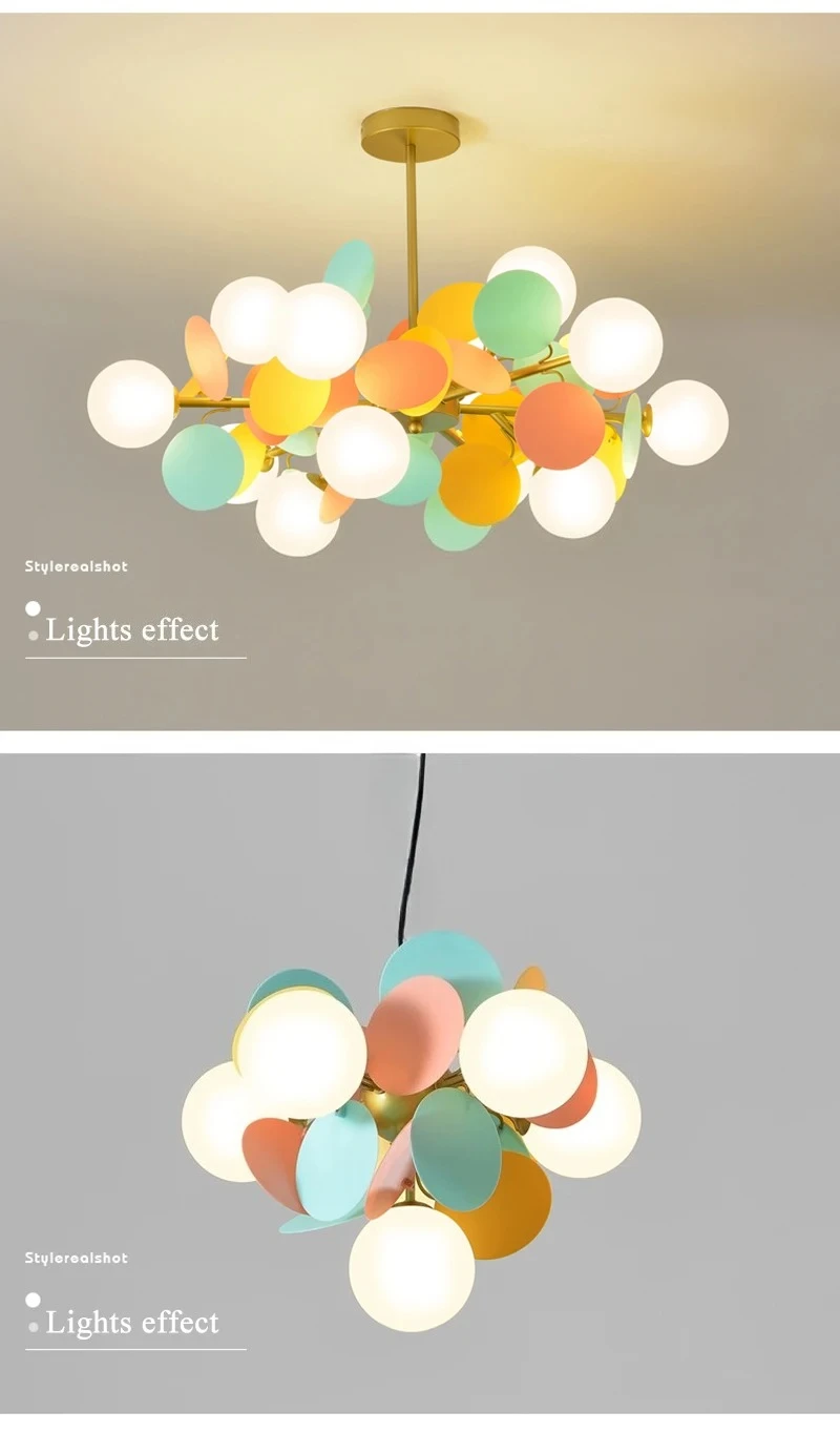 Modern Led Chandeliers Colourful Branch Chandelier for Bedroom Living Room Hanging Lamps Lustre Luxury Ceiling Light