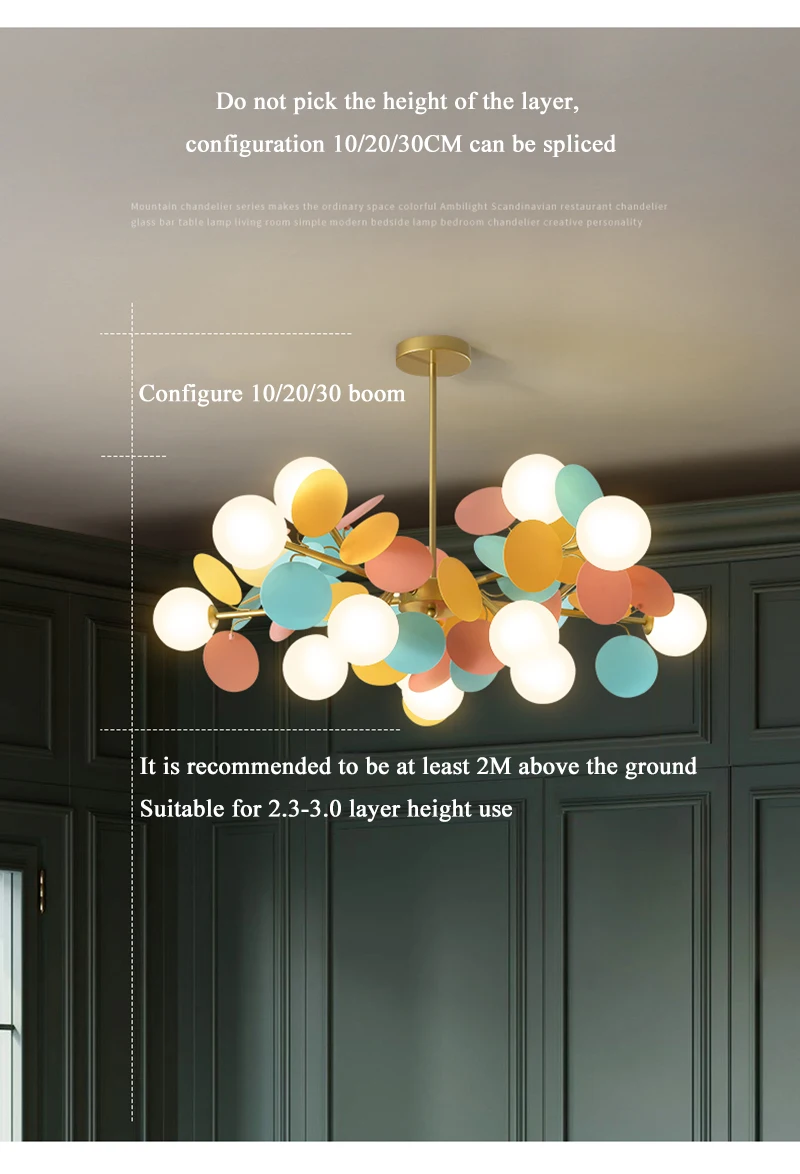 Modern Led Chandeliers Colourful Branch Chandelier for Bedroom Living Room Hanging Lamps Lustre Luxury Ceiling Light