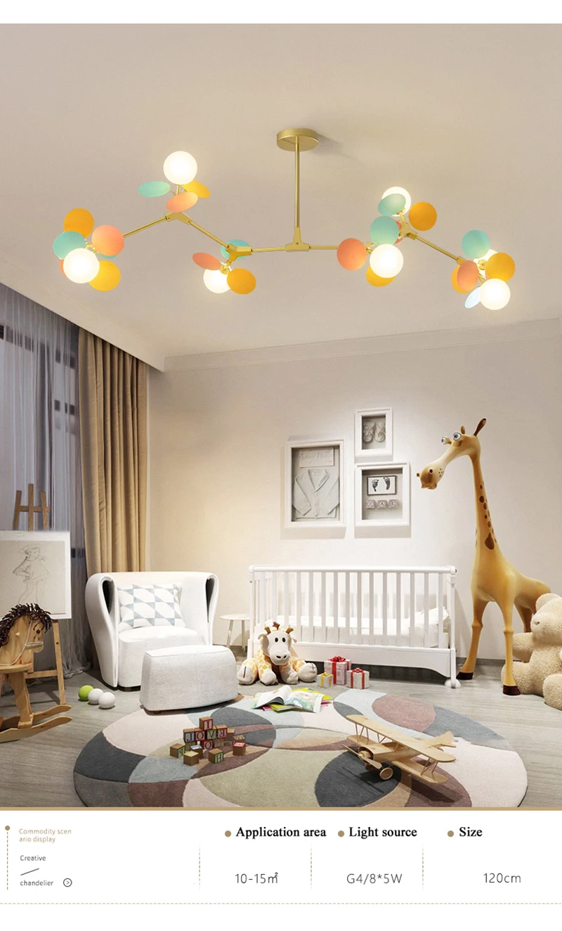 Modern Led Chandeliers Colourful Branch Chandelier for Bedroom Living Room Hanging Lamps Lustre Luxury Ceiling Light