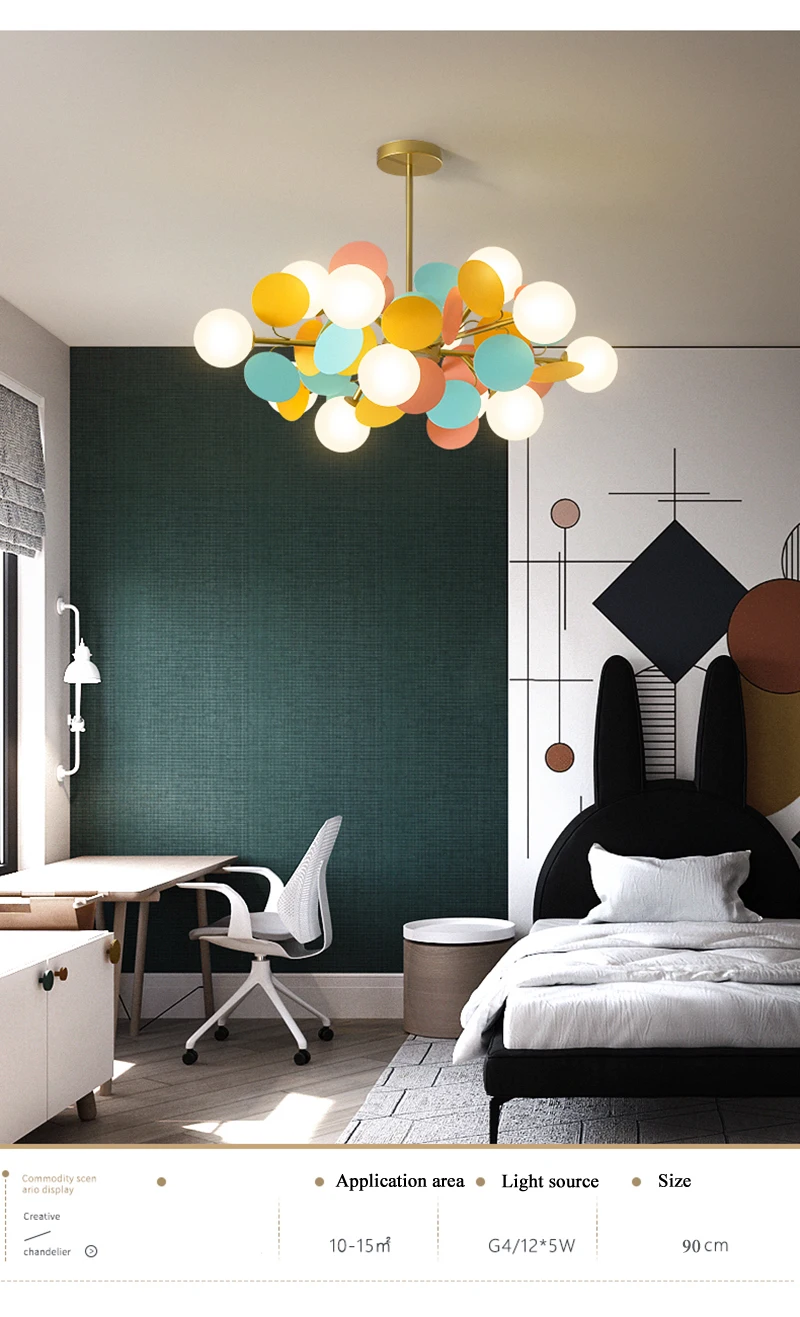 Modern Led Chandeliers Colourful Branch Chandelier for Bedroom Living Room Hanging Lamps Lustre Luxury Ceiling Light