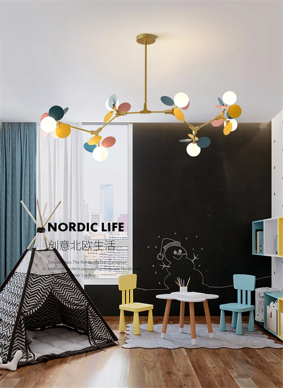 Modern Led Chandeliers Colourful Branch Chandelier for Bedroom Living Room Hanging Lamps Lustre Luxury Ceiling Light