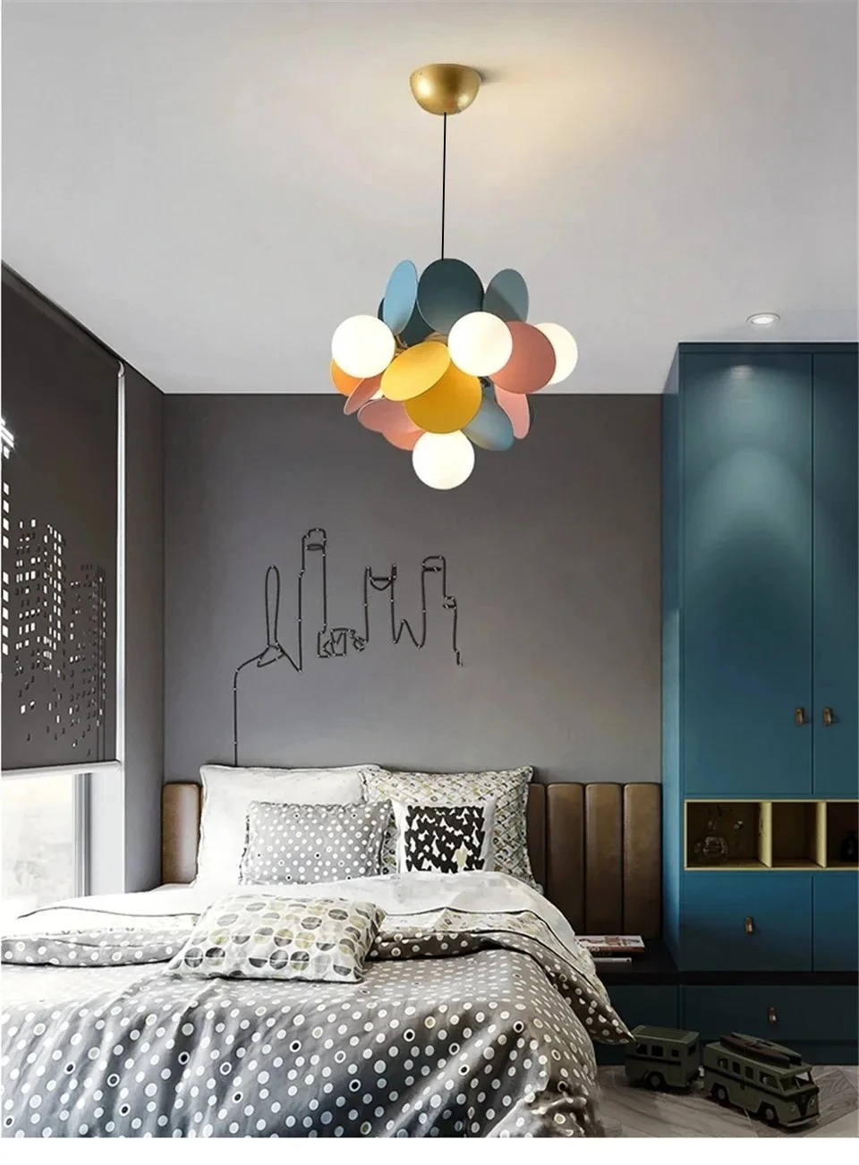 Modern Led Chandeliers Colourful Branch Chandelier for Bedroom Living Room Hanging Lamps Lustre Luxury Ceiling Light