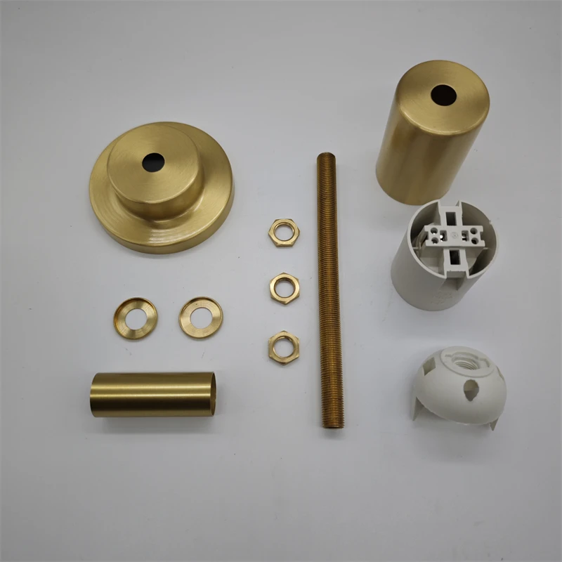 Brass Desk Lamp Assembly Accessories, Glass Ceramic Vase Lampshade E27 DIY Table Light Accessories Copper Material Lampbase Part