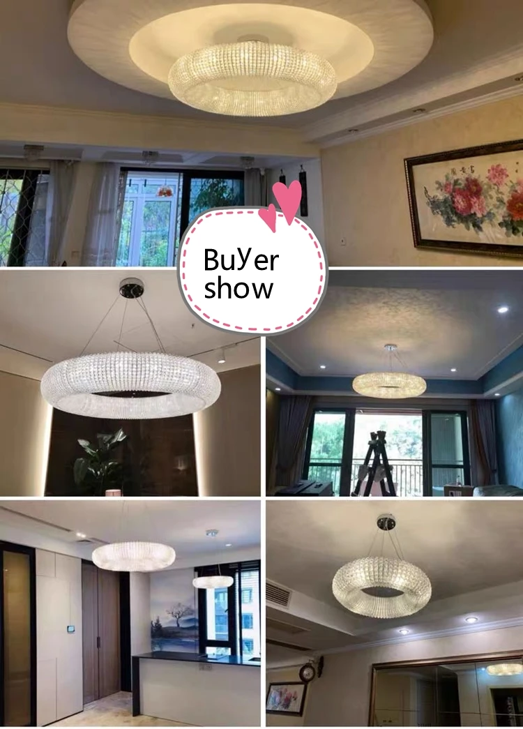 Modern Luxury Circle Crystal Chandelier For Living Room Led Home Decor Hanging Lamp Light Fixture Round Bedroom Cristal Lustre
