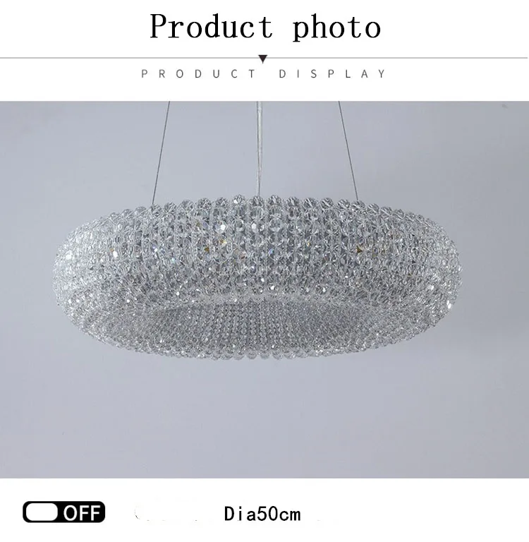 Modern Luxury Circle Crystal Chandelier For Living Room Led Home Decor Hanging Lamp Light Fixture Round Bedroom Cristal Lustre