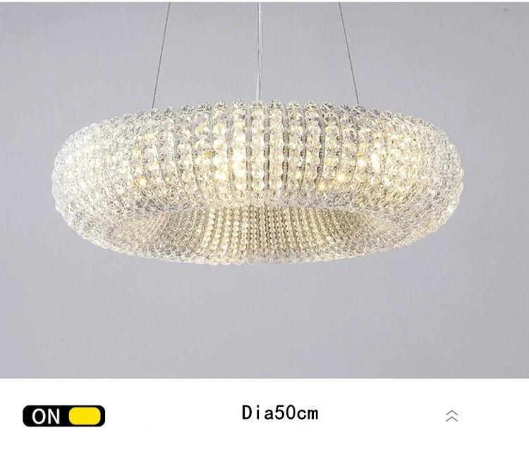 Modern Luxury Circle Crystal Chandelier For Living Room Led Home Decor Hanging Lamp Light Fixture Round Bedroom Cristal Lustre