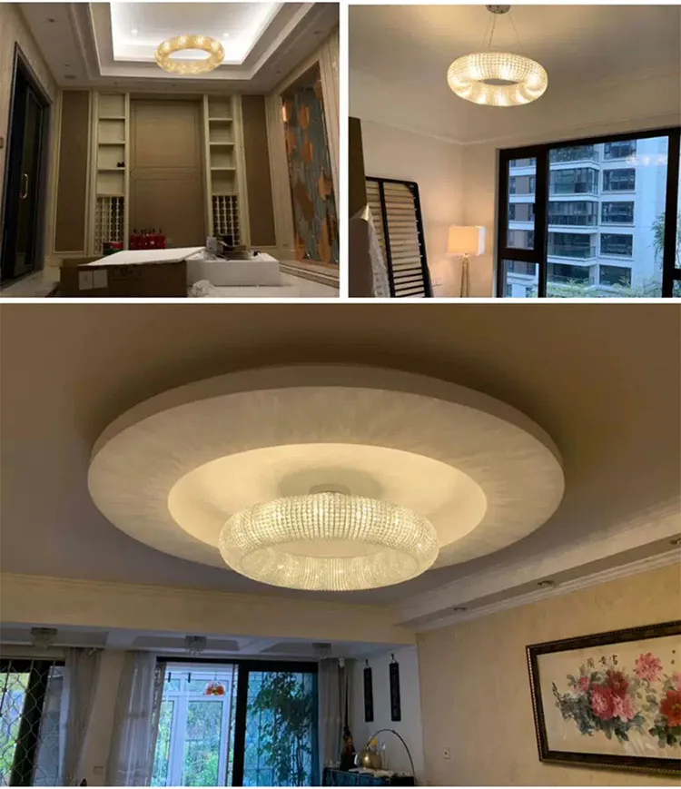 Modern Luxury Circle Crystal Chandelier For Living Room Led Home Decor Hanging Lamp Light Fixture Round Bedroom Cristal Lustre