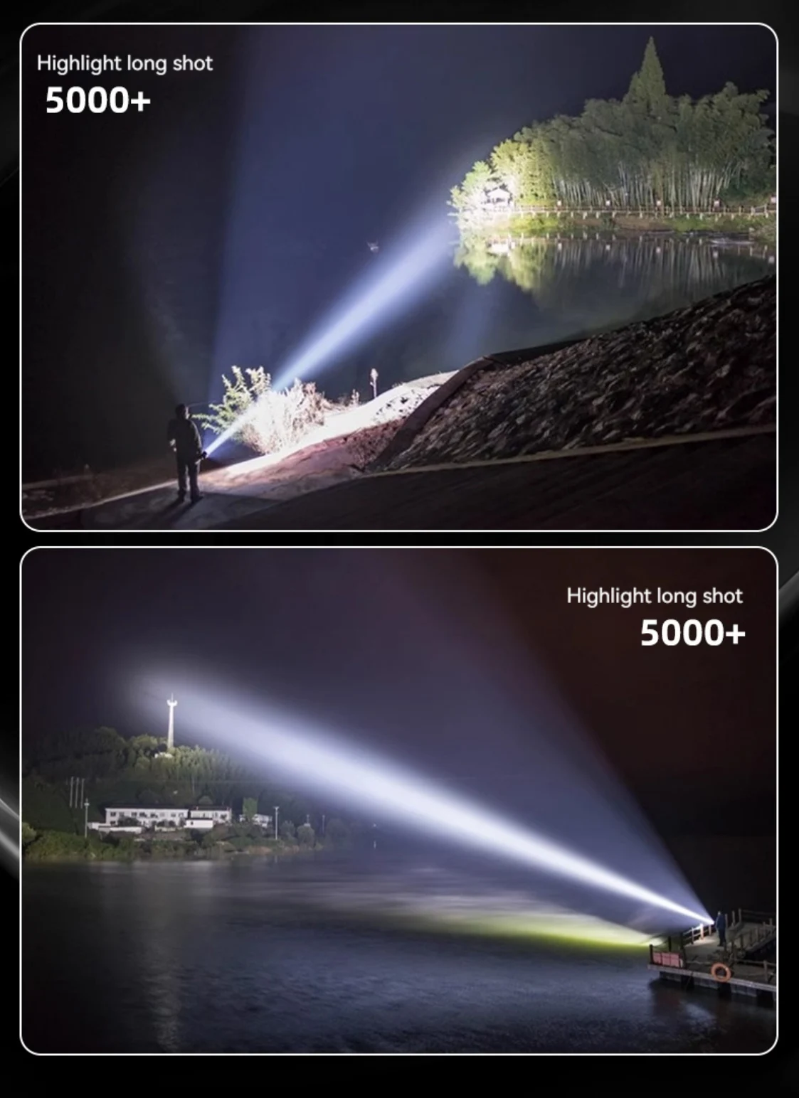 Warsun Solar Energy Searchlight Rechargeable Ultra Bright Camping Flashlights ABS Portable Powerful Lantern Torches For Hiking