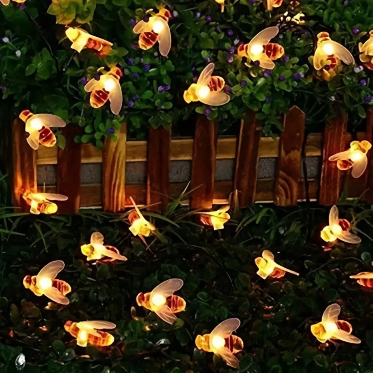 1pc 10/20/30/40 LED Creative Little Bee String Lights Battery Powered Atmosphere Fairy Lamp Suitable For Bedroom Courtyard Decor