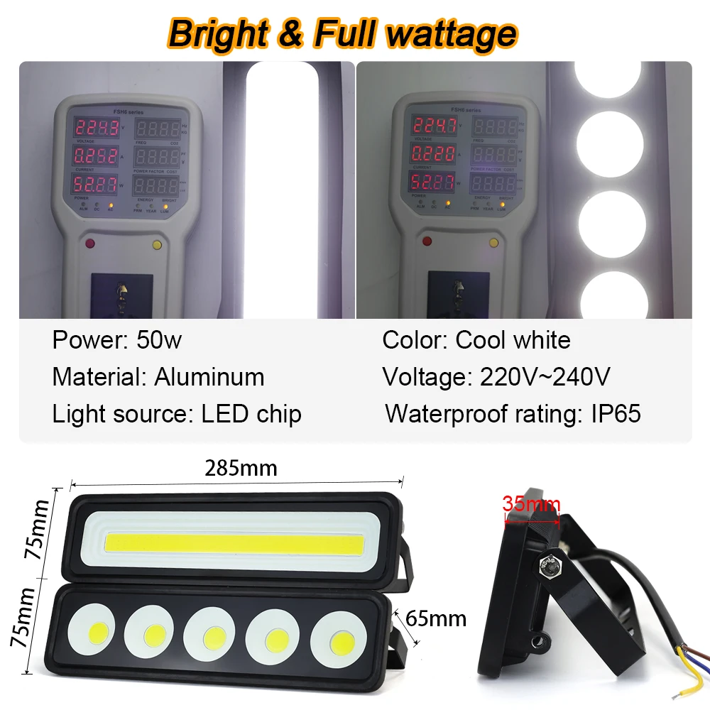 Focos LED Spotlight 50W 100W AC 220V Refletor LED Spot Flood Light Garden Floodlight Outdoor Kitchen Street Landscape Lighting