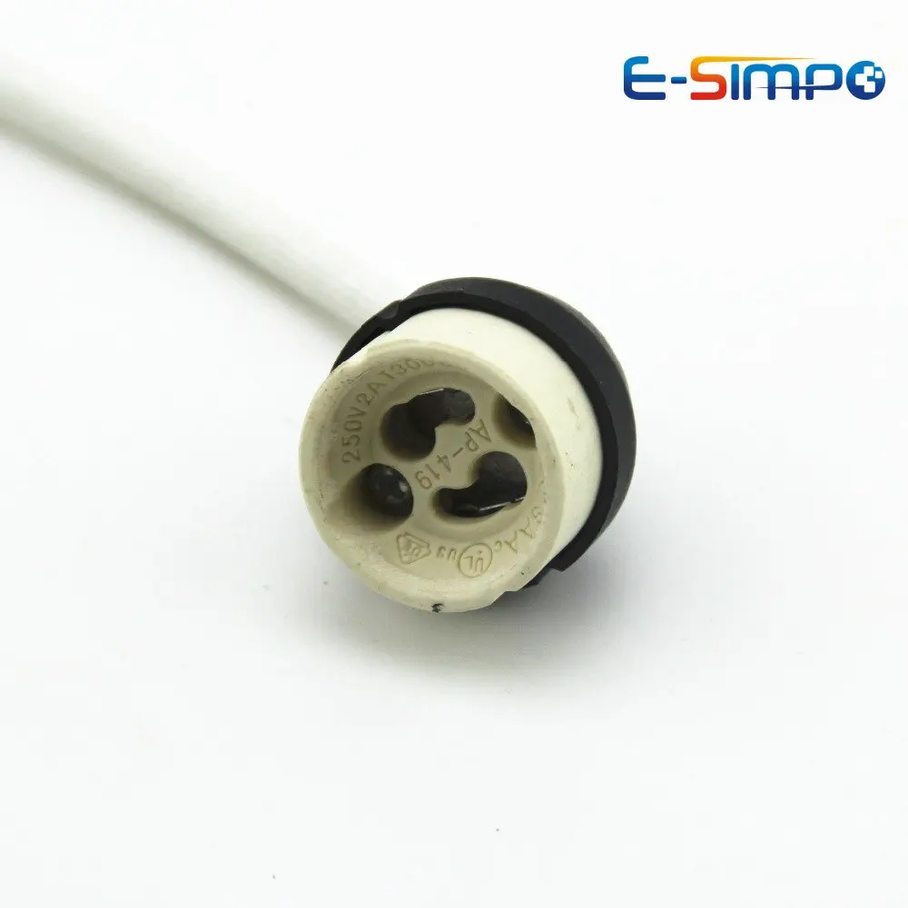 GU10 Ceramic LED Halogen Spot Lamp Bulb Holder Base European Standard VDE High Temperature Resistant Bayonet 18cm Light Socket
