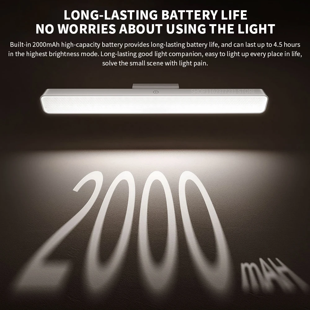 New MIJIA Magnetic Reading Lamp 36cm Extended Lamp Head Ra90 2000mah Uniform Light Adjustable Lamp Head Three Gears 150lm