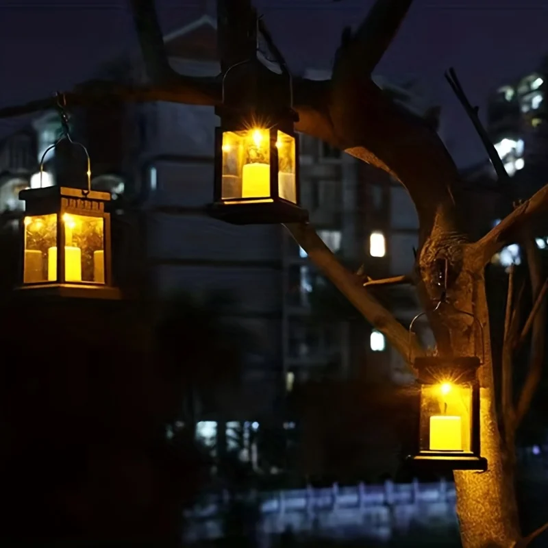 Garden Decor Outdoor Solar Lights Retro Palace Lantern Lights Hanging Candle Lamps Landscape Lighting Floor Lights Solar Light