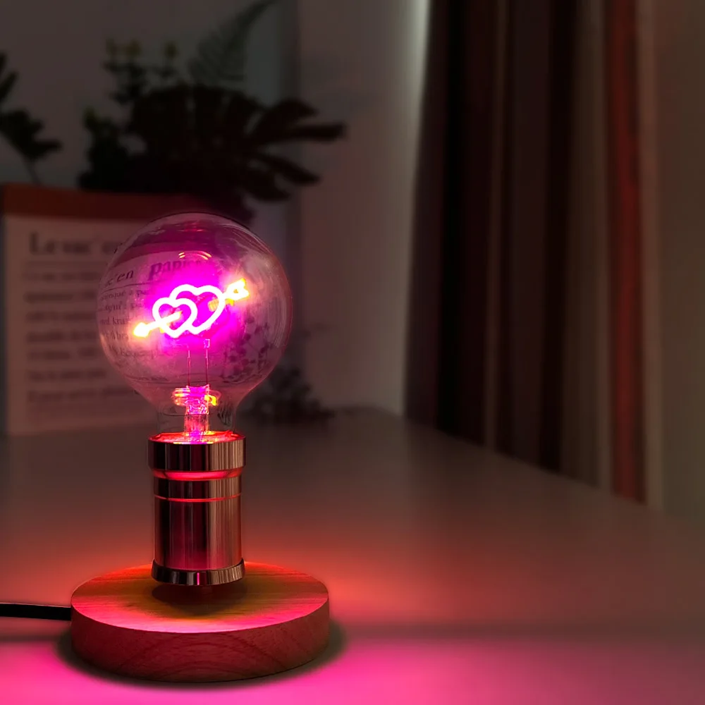 TIANFAN Vintage Edison Led Bulb Big Globe G95 Heart Cupid's Arrow 3W Dimmable 110V 220V E26 E27 Specialty Decorative Light Bulb