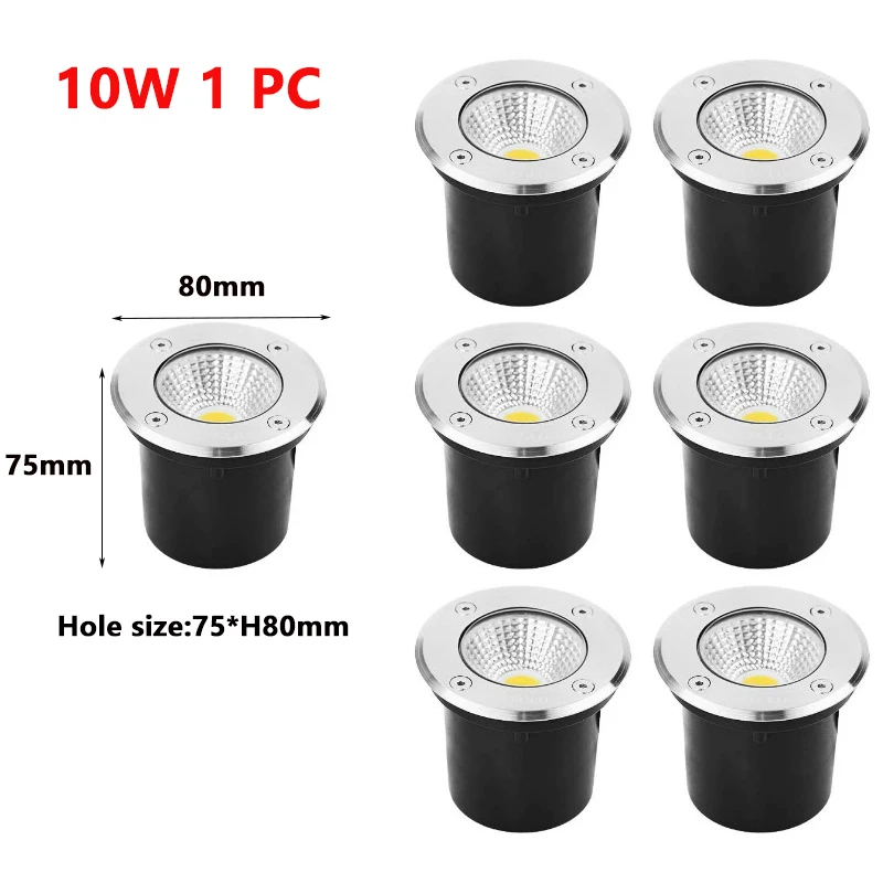 5-15W IP67 Waterproof Recessed LED Underground Deck Light Multi Voltage AC110V/220V DC12V/24V Outdoor Garden Landscape Spotlight