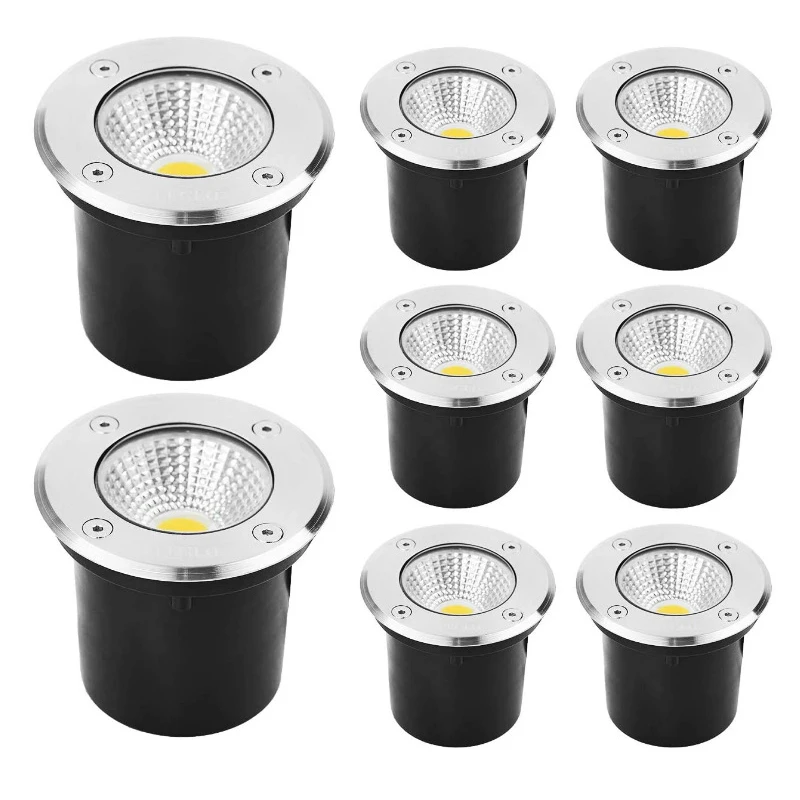 5-15W IP67 Waterproof Recessed LED Underground Deck Light Multi Voltage AC110V/220V DC12V/24V Outdoor Garden Landscape Spotlight