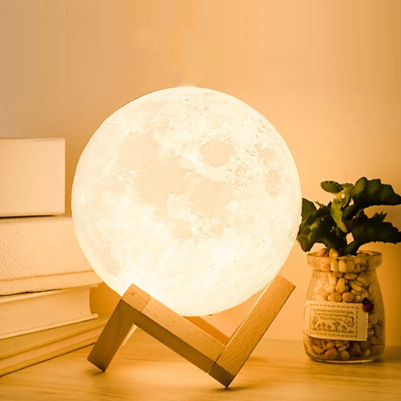 3D LED Moon Lamp Nightlight Fairy Table Bedroom Bedside Cute Kids Night Light for Room Birthday Party Decoration Holiday Gifts