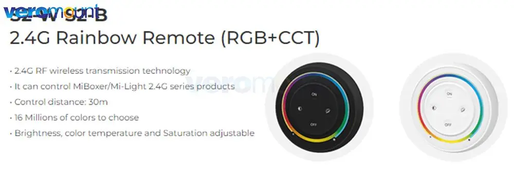 MiBoxer Wireless RGB+CCT Zone Panel Hand Remote FUT088 FUT089 FUT089S FUT100 FUT092 S2W+ S2-W S2-B C4 C5 C8 Y3 K6 2.4G RF Remote