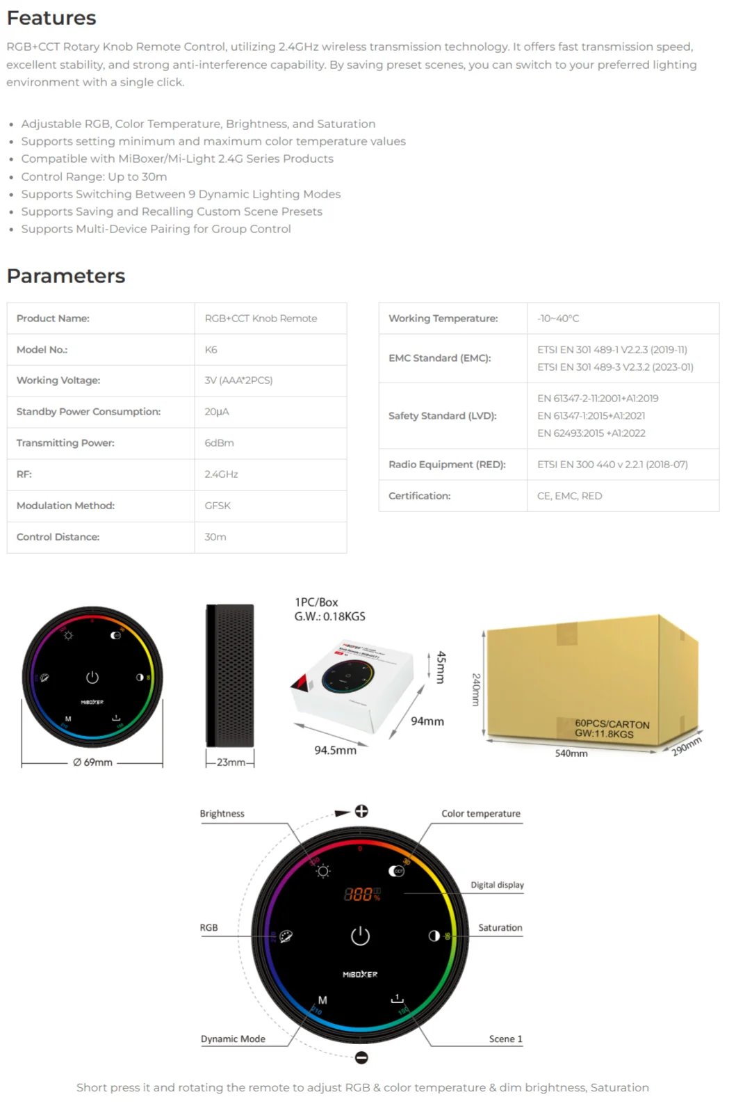 MiBoxer Wireless RGB+CCT Zone Panel Hand Remote FUT088 FUT089 FUT089S FUT100 FUT092 S2W+ S2-W S2-B C4 C5 C8 Y3 K6 2.4G RF Remote