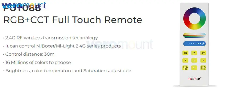 MiBoxer Wireless RGB+CCT Zone Panel Hand Remote FUT088 FUT089 FUT089S FUT100 FUT092 S2W+ S2-W S2-B C4 C5 C8 Y3 K6 2.4G RF Remote
