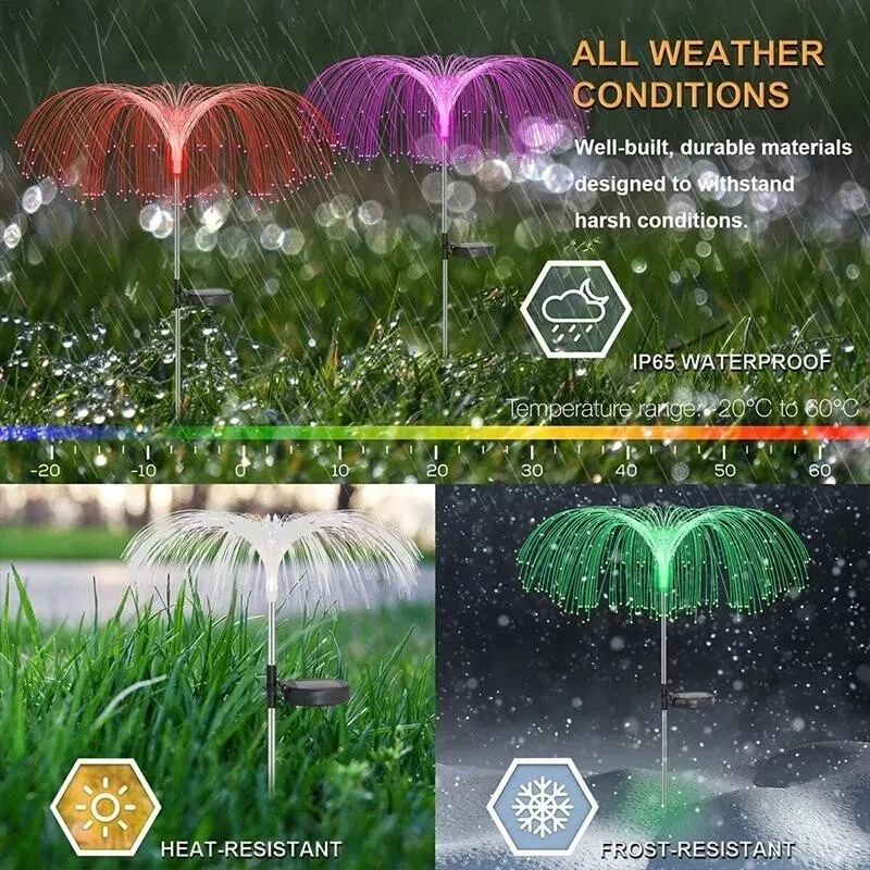 1-10pcs 7Color Changing Outdoor Lamp Solar Jellyfish Lights Waterproof Pathway Lawn Garden Decor Lighting