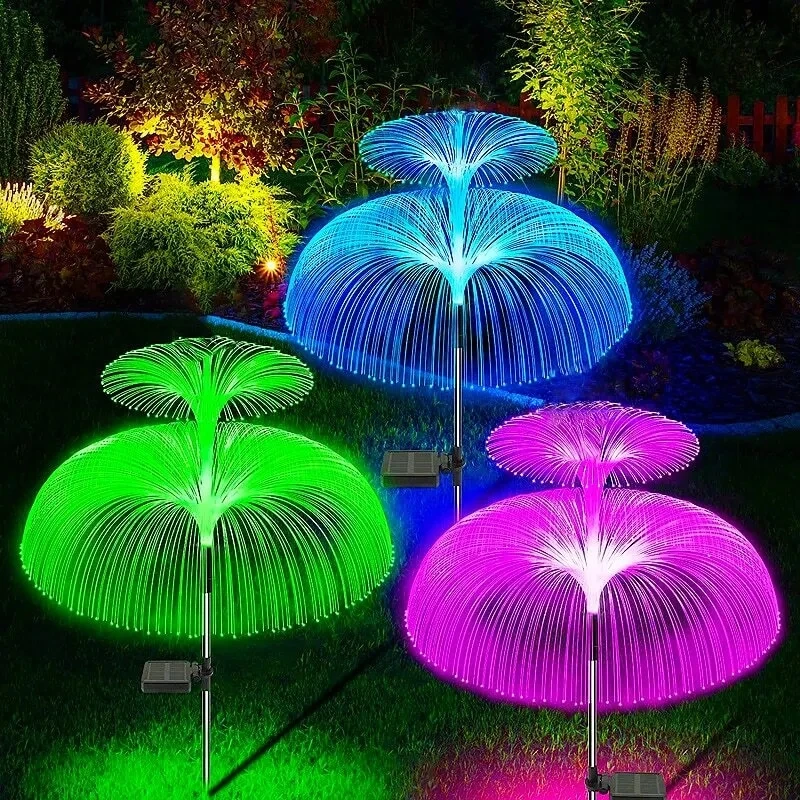 1-10pcs 7Color Changing Outdoor Lamp Solar Jellyfish Lights Waterproof Pathway Lawn Garden Decor Lighting