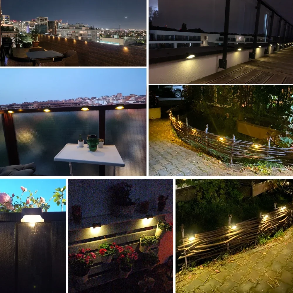 1~20PCs LED Solar Lights Outdoor Waterproof Fence Deck Lights for Outside Yard Balcony Garden Stair Lamp