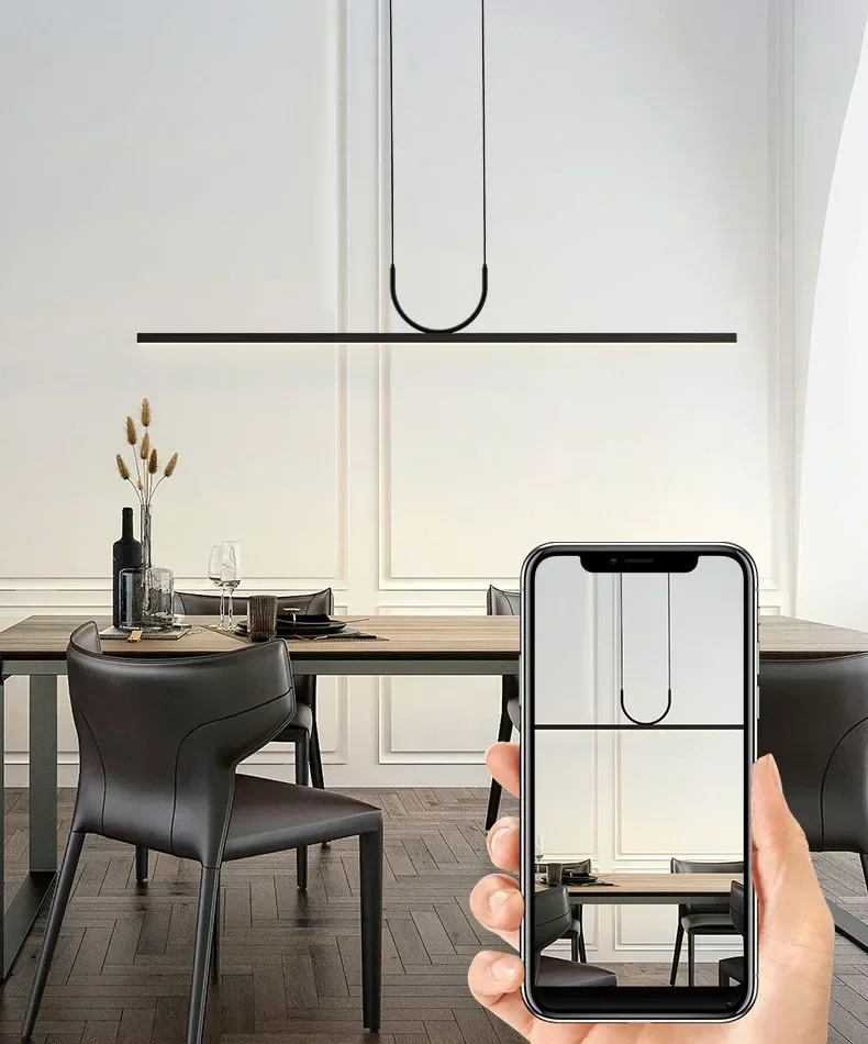 Nordic Minimalist LED Ceiling Chandelier for Dining Living Room Table Kitchen Island Simple Pendant Lamp Indoor Lighting Fixture