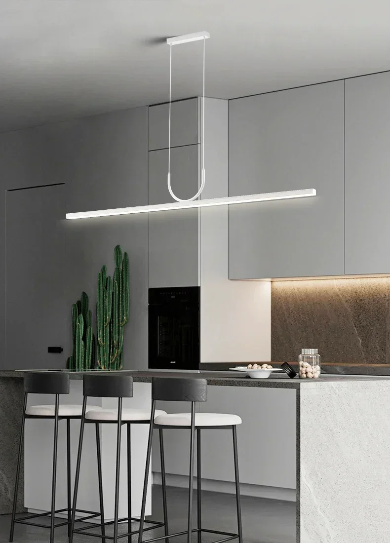 Nordic Minimalist LED Ceiling Chandelier for Dining Living Room Table Kitchen Island Simple Pendant Lamp Indoor Lighting Fixture