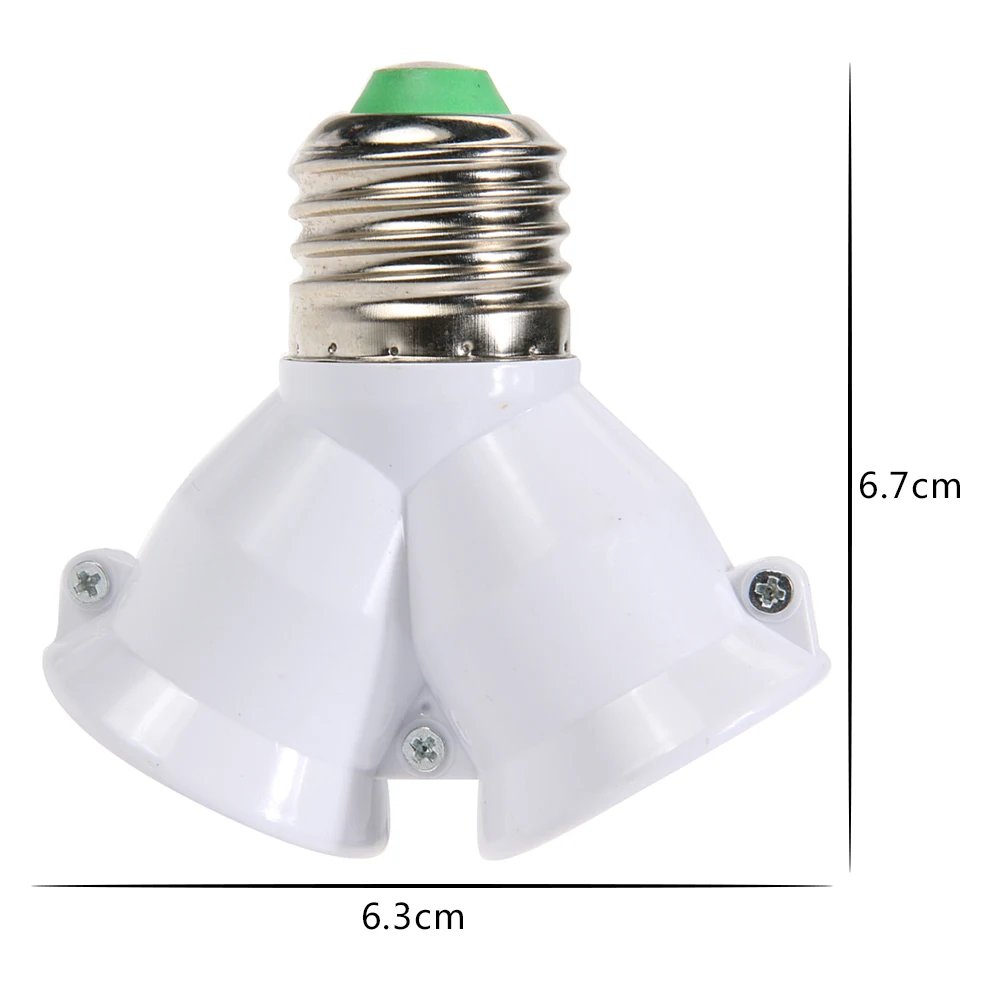 1/3Pcs 2 In 1 Double E27 Socket Base Extender Splitter Converter Plug Halogen Light Lamp Bulb Holder Copper Contact Adapter Tool