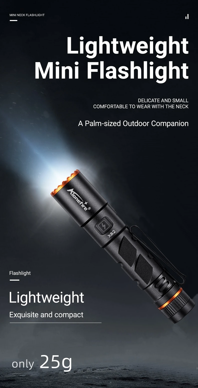 Zoom Mini EDC High Bright LED Pen Flashlight USB Rechargeable Magnet Small Torch Outdoor Camping Hiking Emergency Lighting Light