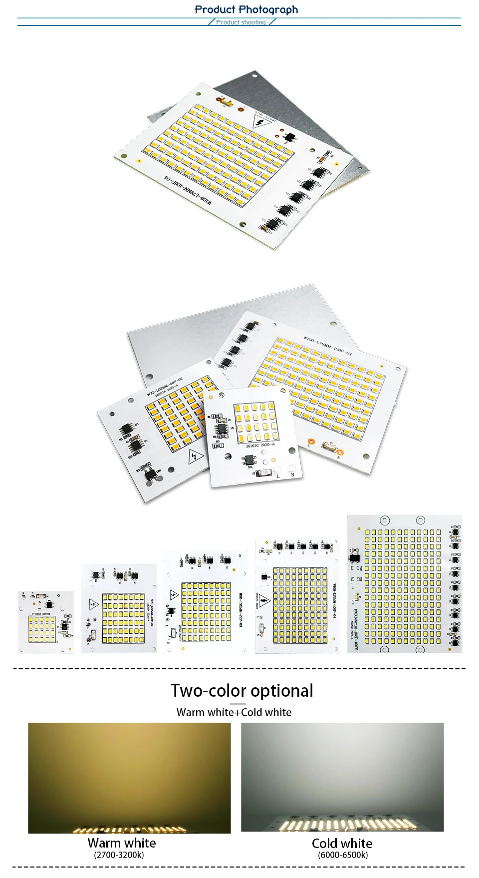 LED Chip 10W 20W 30W 50W 100W Flood Light Beads AC220V Smart IC SMD2835 Led Floodlight Lamp Chips for Outdoor Lighting Spotlight
