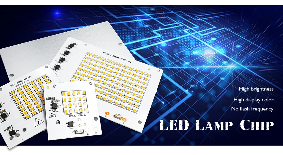 LED Chip 10W 20W 30W 50W 100W Flood Light Beads AC220V Smart IC SMD2835 Led Floodlight Lamp Chips for Outdoor Lighting Spotlight