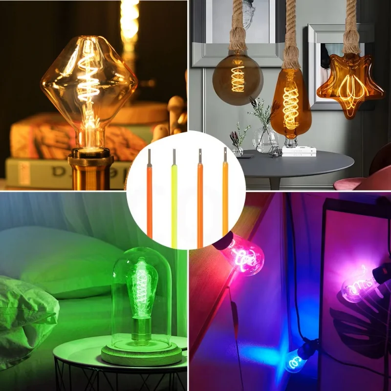 300mm 600mm 1200mm Long Flexible LED Filament for Creative DIY Lamp Parts DC 12V/24V Diode Pink Warm White Red Blue Green