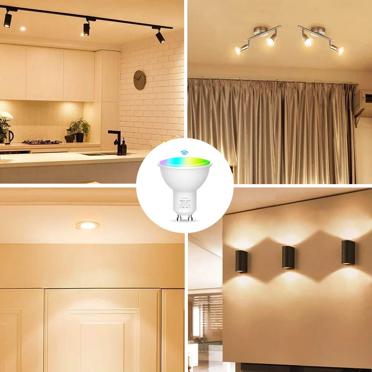 Tuya WiFi GU10 Smart LED Light Bulb Bluetooth GU10 Dimmable Lamps Smart Life App Control Spotlight Bulb Works With Alexa Google