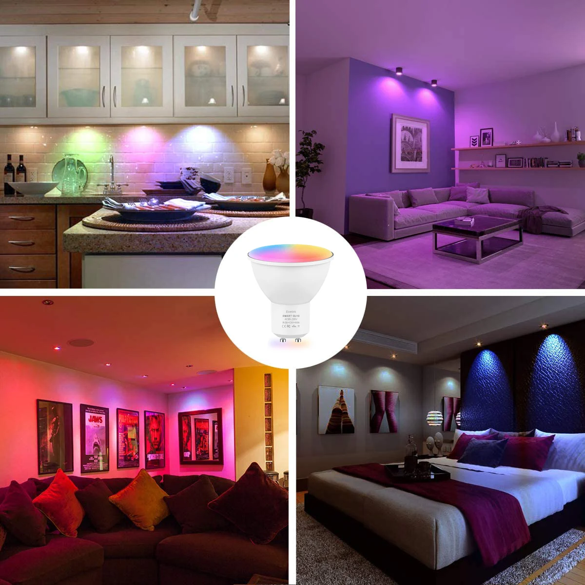 Tuya WiFi GU10 Smart LED Light Bulb Bluetooth GU10 Dimmable Lamps Smart Life App Control Spotlight Bulb Works With Alexa Google
