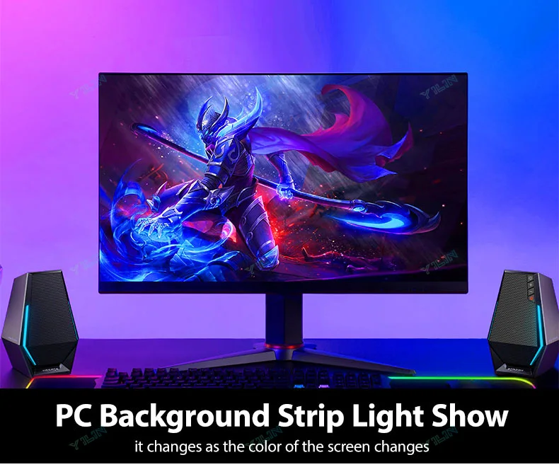 RGBIC LED Strip Immersive Computer Backlight PC/TV Monitor Screen Color Sync Light Strips Smart Software Control Ambient Lamps