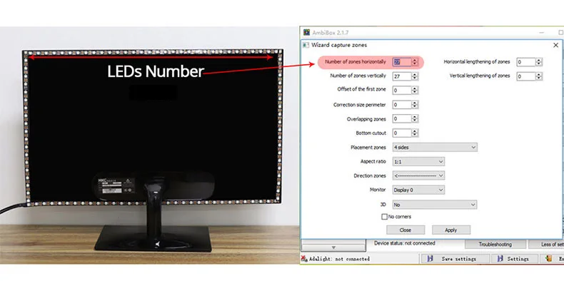 RGBIC LED Strip Immersive Computer Backlight PC/TV Monitor Screen Color Sync Light Strips Smart Software Control Ambient Lamps