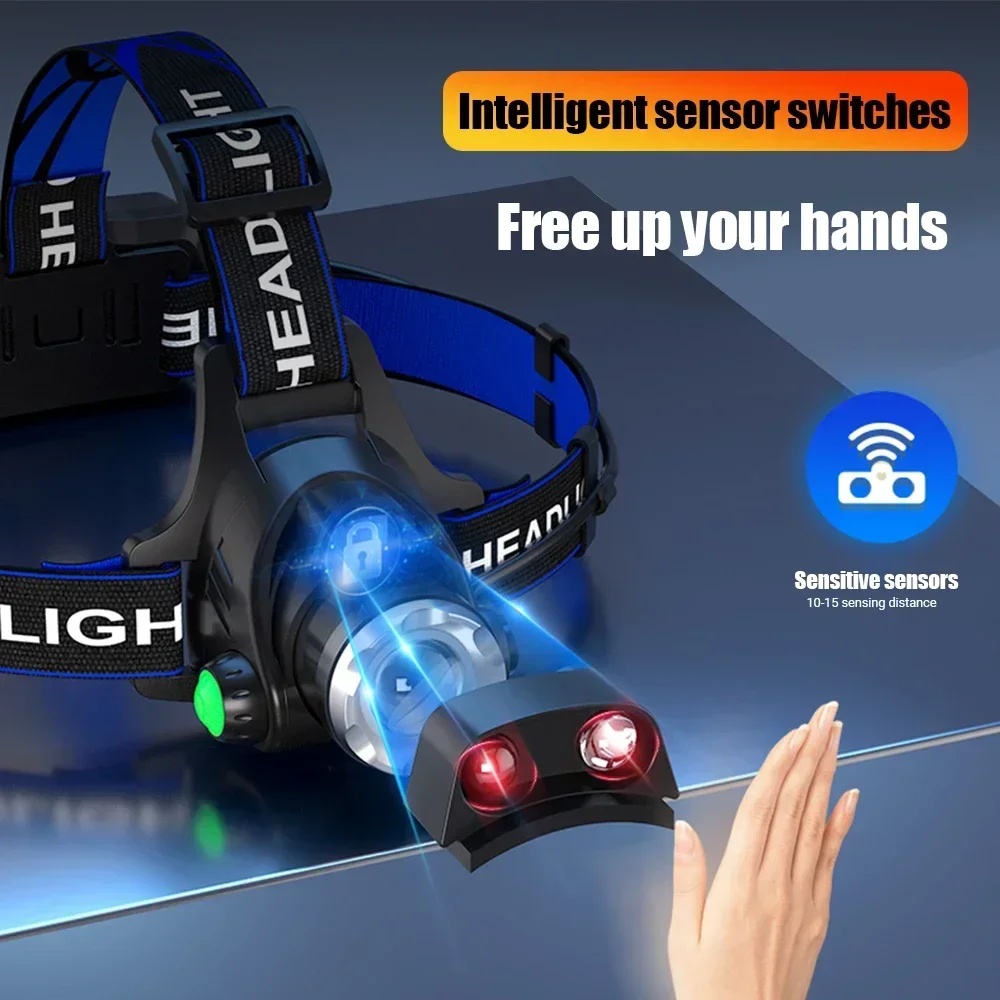 XIWANGFIRE T6 LED Headlamps Bright Heal Lamp18650 Long Endurance Lamp Rechargeable 3 Modes Torch Zoom Fishing Working Lantern