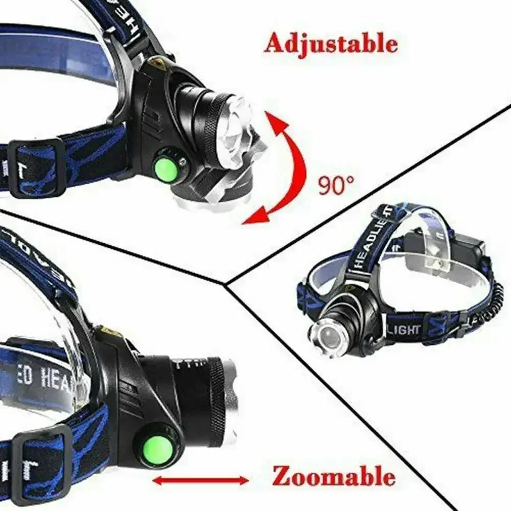 XIWANGFIRE T6 LED Headlamps Bright Heal Lamp18650 Long Endurance Lamp Rechargeable 3 Modes Torch Zoom Fishing Working Lantern