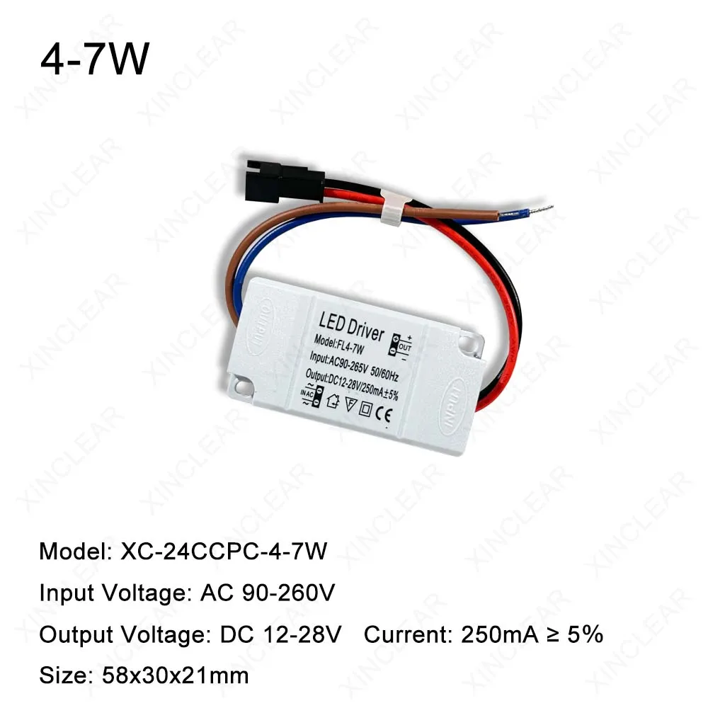 LED Panel Driver Constant Current 3W 5W 7W 12W 18W 24W DC 250-280mA LED Power Supply Plastic AC 90-265V Home Improvement