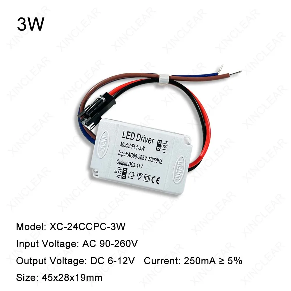 LED Panel Driver Constant Current 3W 5W 7W 12W 18W 24W DC 250-280mA LED Power Supply Plastic AC 90-265V Home Improvement